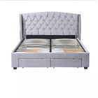 European Design Bedroom Furniture Upholstered Bed With Storage Drawers