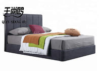 OEM / ODM Linen Grey Upholstered King Size Platform Bed 2m Wide