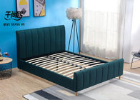 High Headboard Green Upholstered Bed Frame 4ft European style