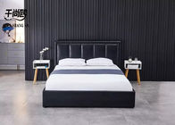 PU Bedroom King Size Cushion Bed Frame , Modern Leather Platform Bed