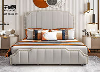 Leather King Size Upholstered Beds European Style OEM / ODM