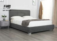 Simple low-key checkered stitching bedroom upholstered platform bed