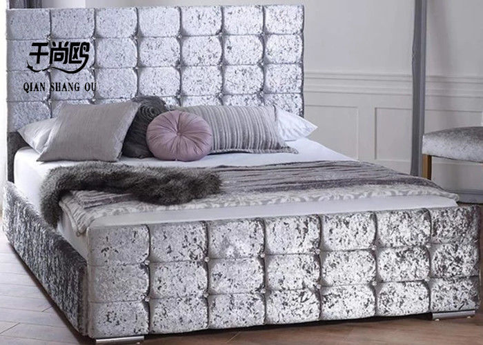 Ice Velvet Platform Tufted Bed Stitching Design Double Size